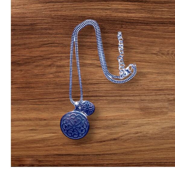 Brighton Necklace Double Mandala Filigree Silver Tone16-18 inches Adjustable - Picture 10 of 14